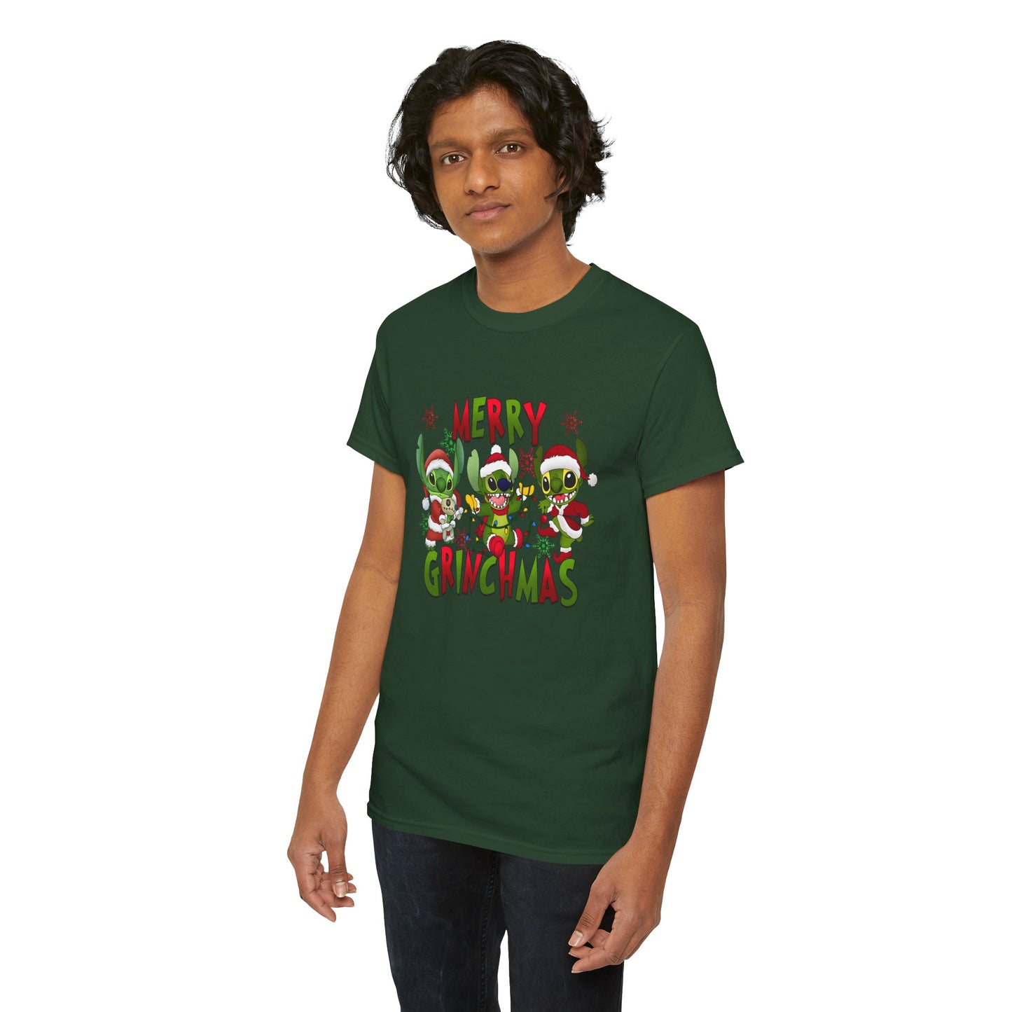 Merry Grinchmas T-Shirt – Funny Christmas Unisex Heavy Cotton Holiday Tee