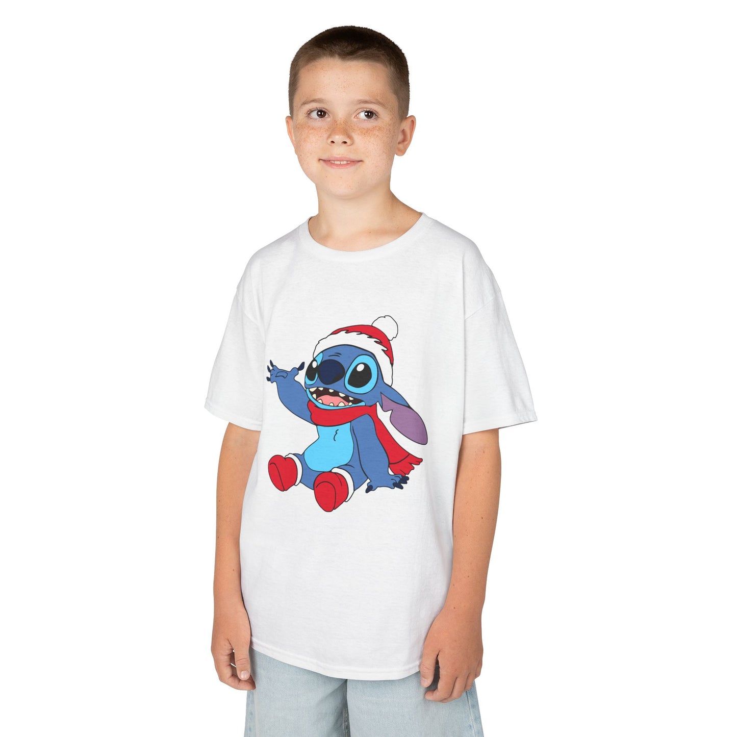 Jolly Alien Kids Christmas T-Shirt – Cute Blue Alien Holiday Tee for Kids