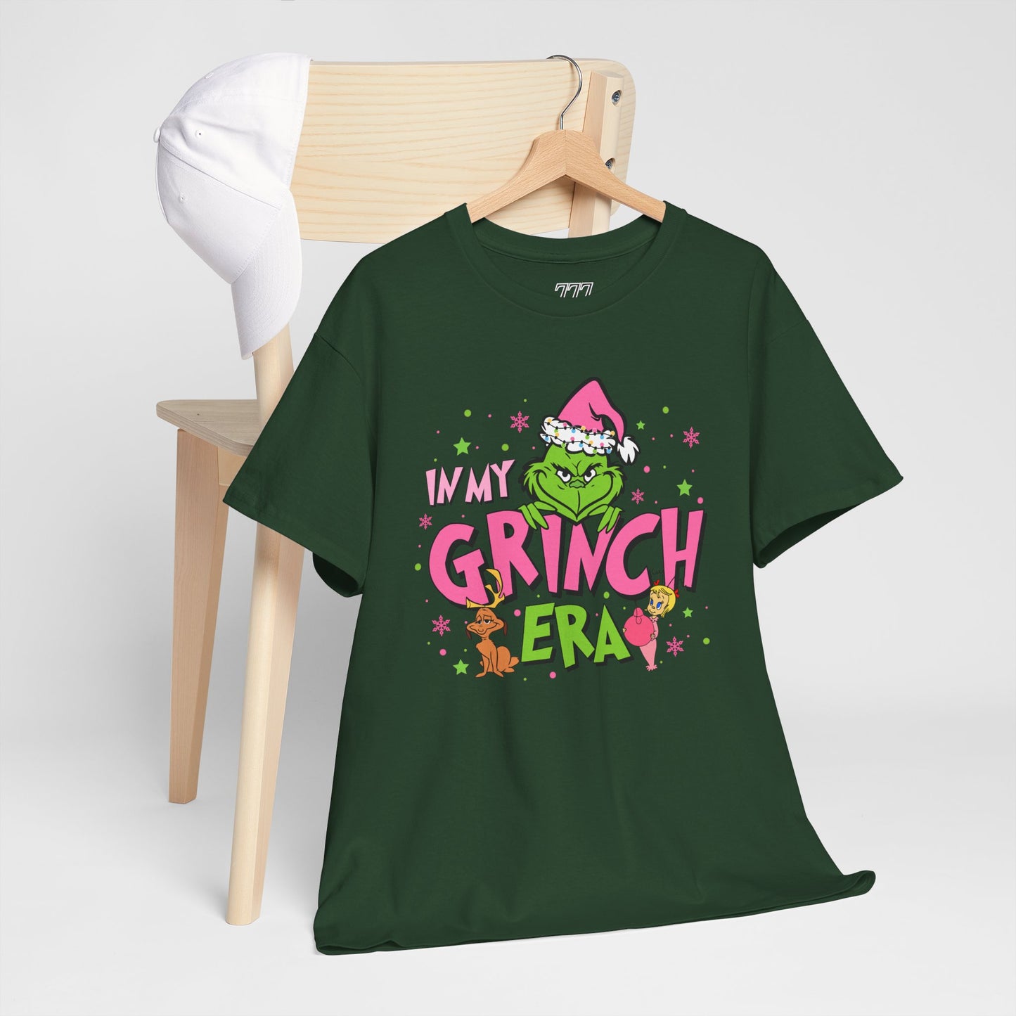 In My Grinch Era Funny Christmas Grinch-Inspired Holiday Tee – Pink Santa Festive Unisex Heavy Cotton T-Shirt