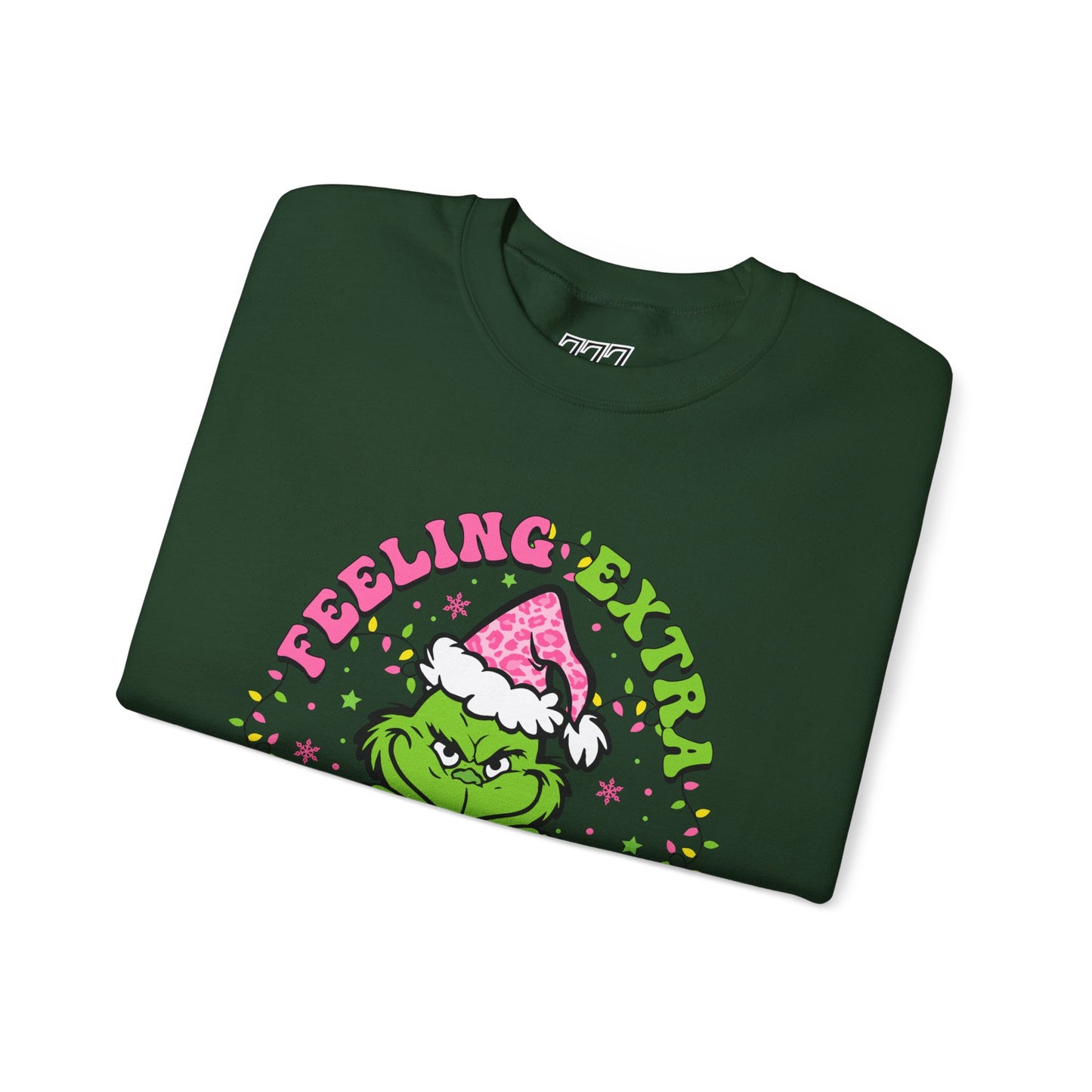Feeling Extra Grinchy Today Funny Christmas Grinch-Inspired Holiday Sweatshirt – Pink Santa Festive Unisex Heavy Blend Crewneck
