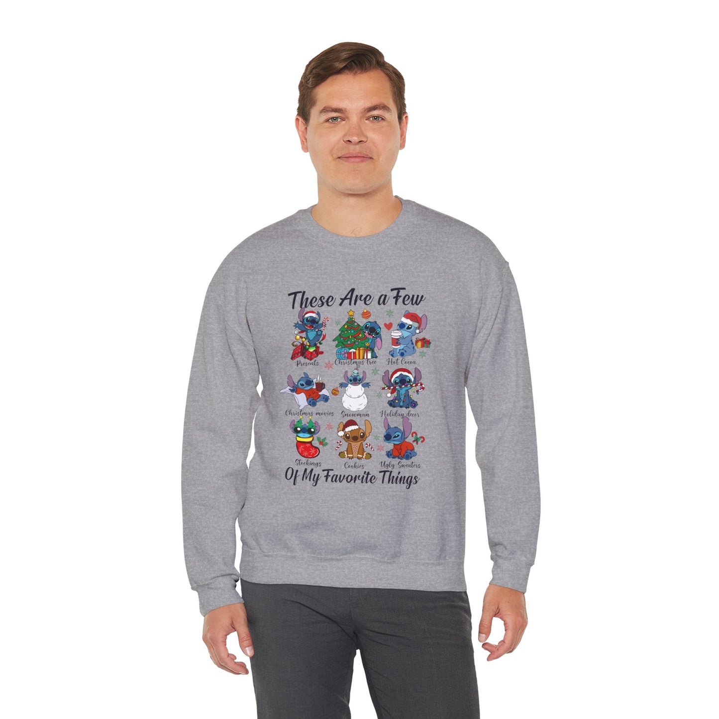 These Are a Few of My Favorite Things Christmas Characters Holiday Sweatshirt – Cute Festive Unisex Heavy Blend Crewneck