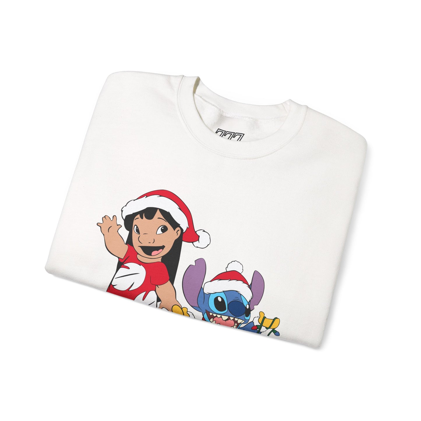 Island Holiday Duo Unisex Christmas Crewneck Sweatshirt – Festive Blue Alien & Girl Holiday Sweater