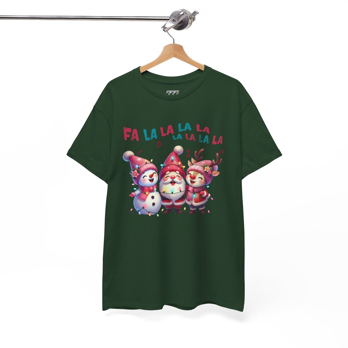 Festive Caroling Trio Unisex T-Shirt – Cute Santa, Snowman & Reindeer Holiday Shirttton T-Shirt