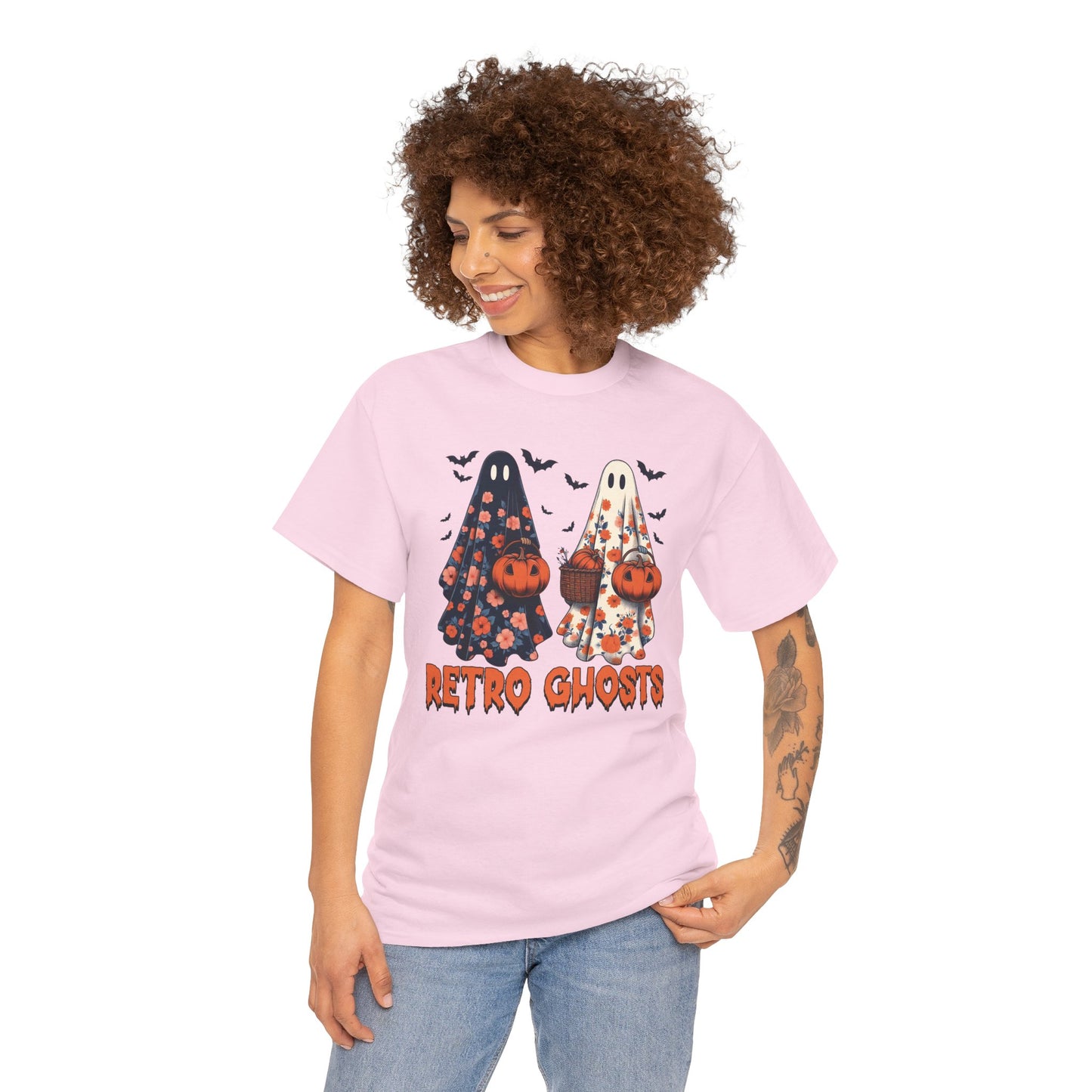 Retro Ghosts Unisex Heavy Cotton T-Shirt