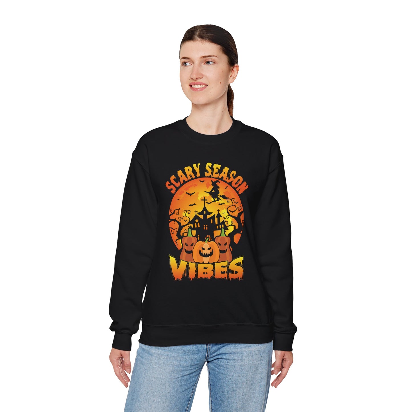 Scary Season Vibes Unisex Heavy Blend Crewneck Sweatshirt
