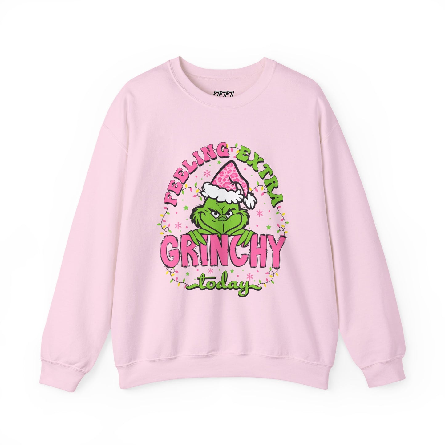 Feeling Extra Grinchy Today Funny Christmas Grinch-Inspired Holiday Sweatshirt – Pink Santa Festive Unisex Heavy Blend Crewneck