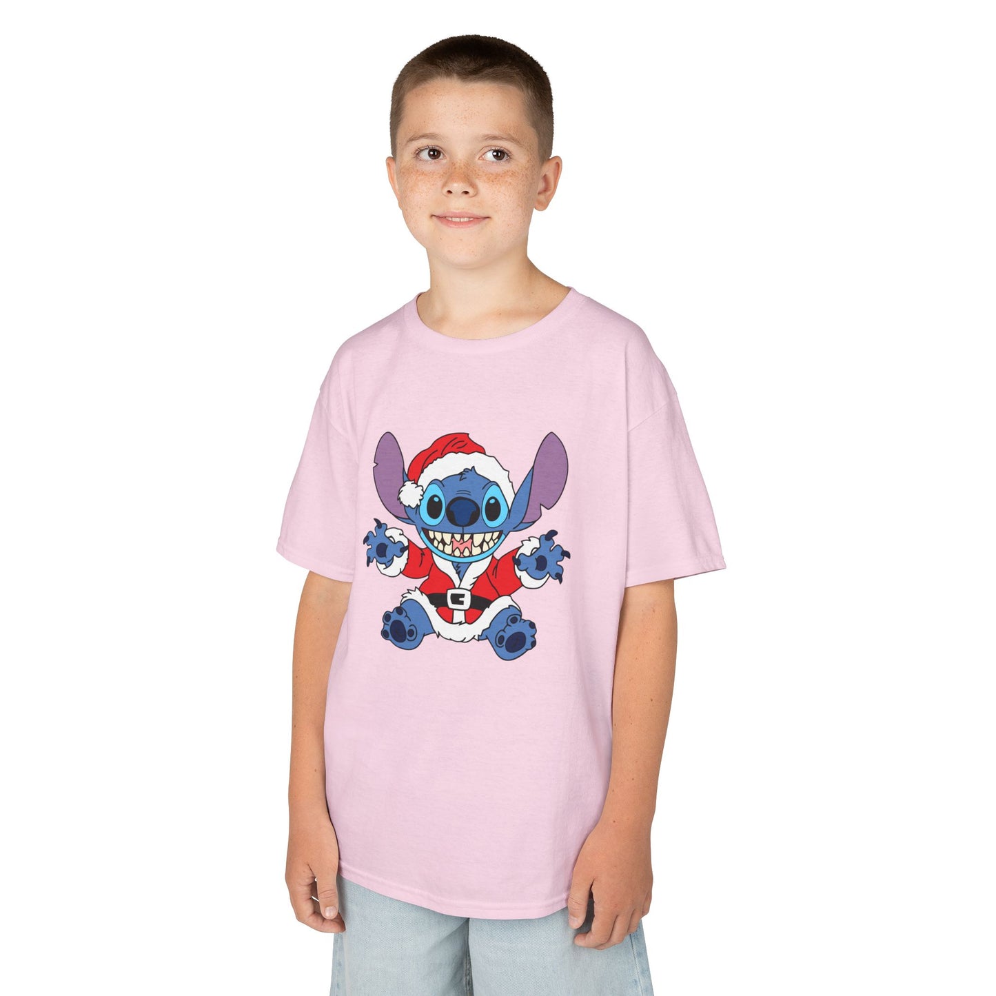 Alien Santa Kids Christmas T-Shirt – Cute Blue Alien Holiday Tee
