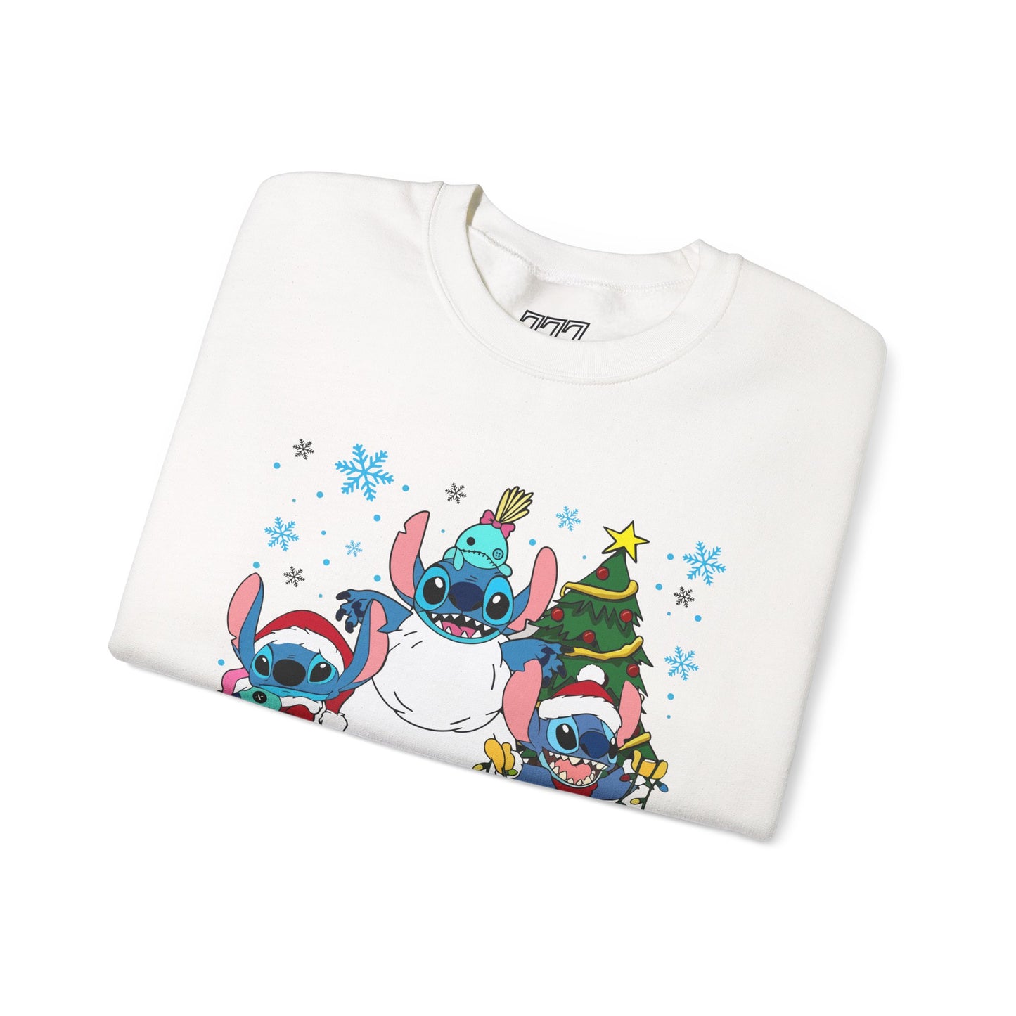 Stitch Christmas Vibes Sweatshirt – Cute Holiday Trio Unisex Heavy Blend Crewneck