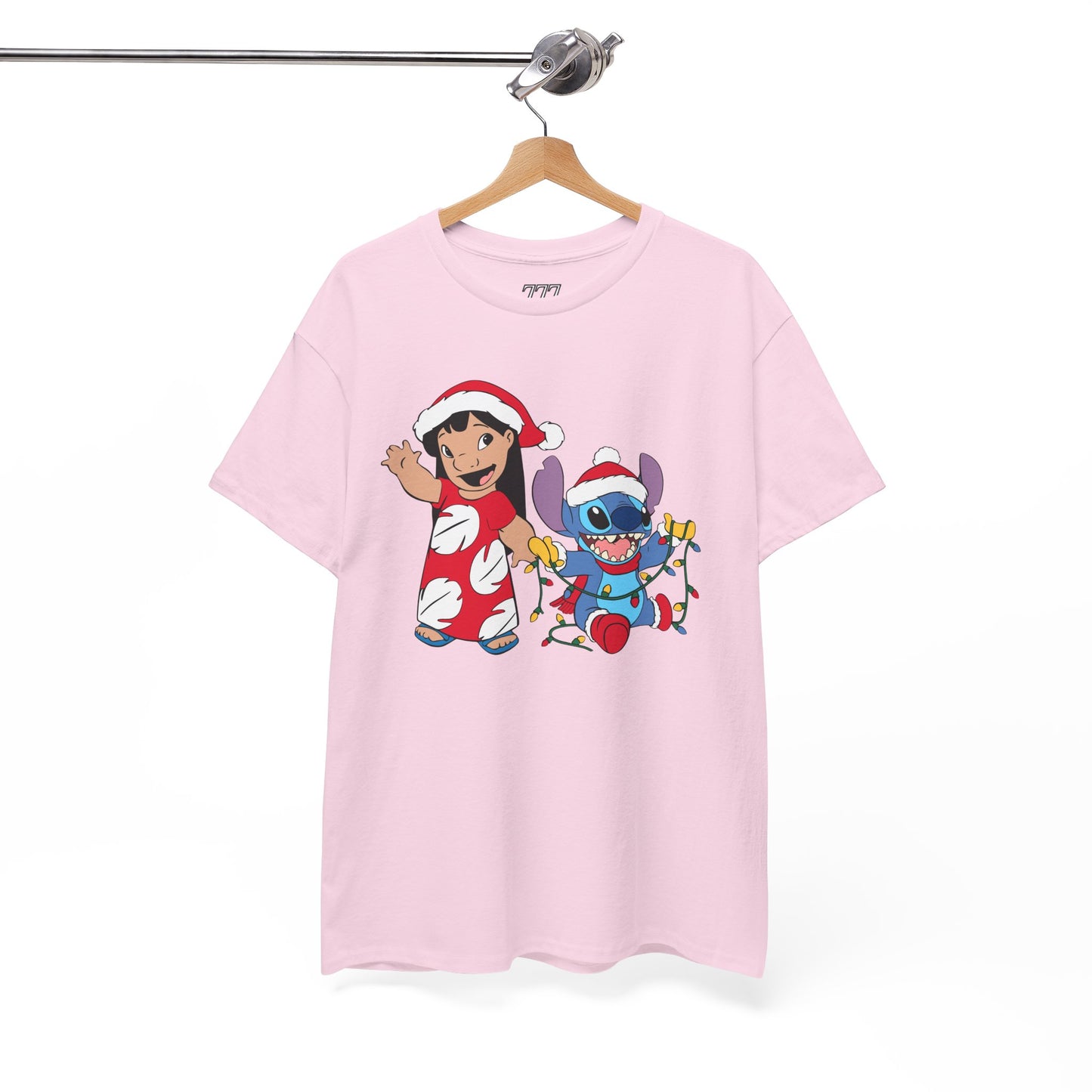 Island Holiday Duo T-Shirt – Festive Blue Alien & Girl Graphic Tee