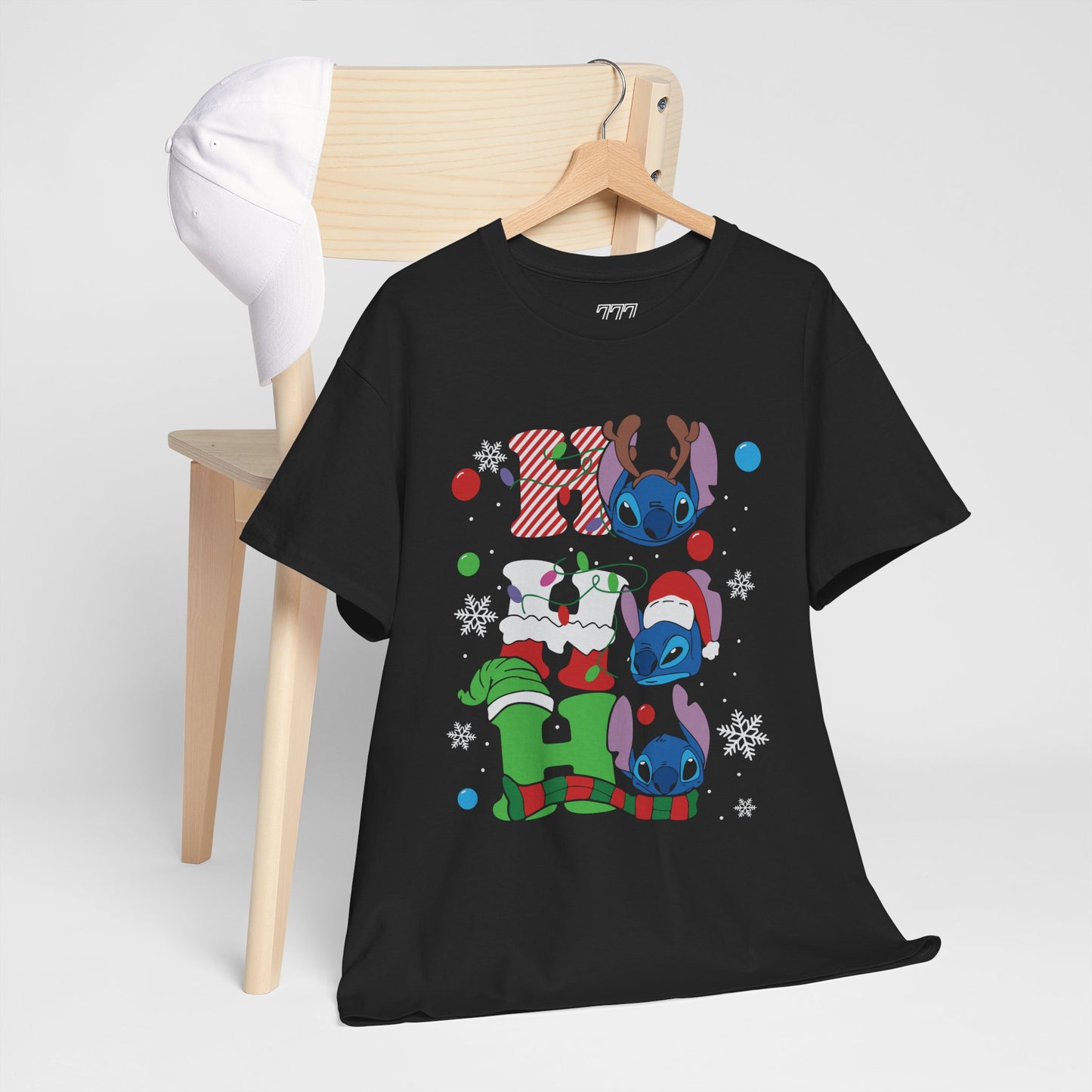 Stacked Stitch Christmas T-Shirt – Cute Holiday Characters Unisex Graphic Tee