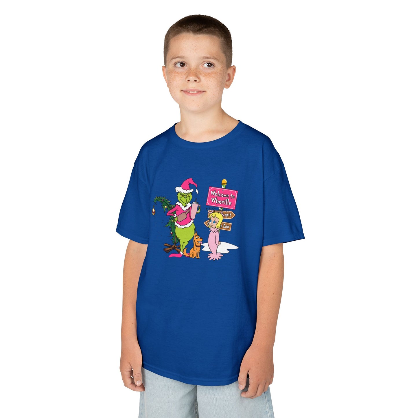 Welcome to Merryville Kids Christmas T-Shirt – Cute Green Holiday Creature Tee