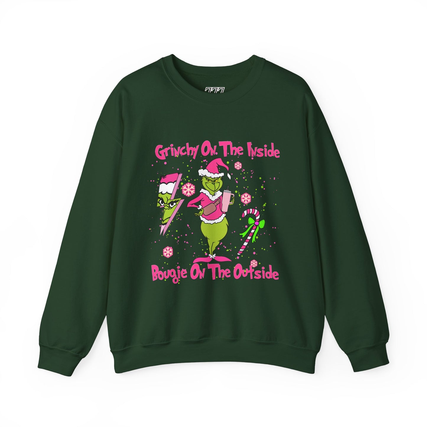 Grinchy On The Inside, Bougie On The Outside Unisex Heavy Blend Crewneck Sweatshirt