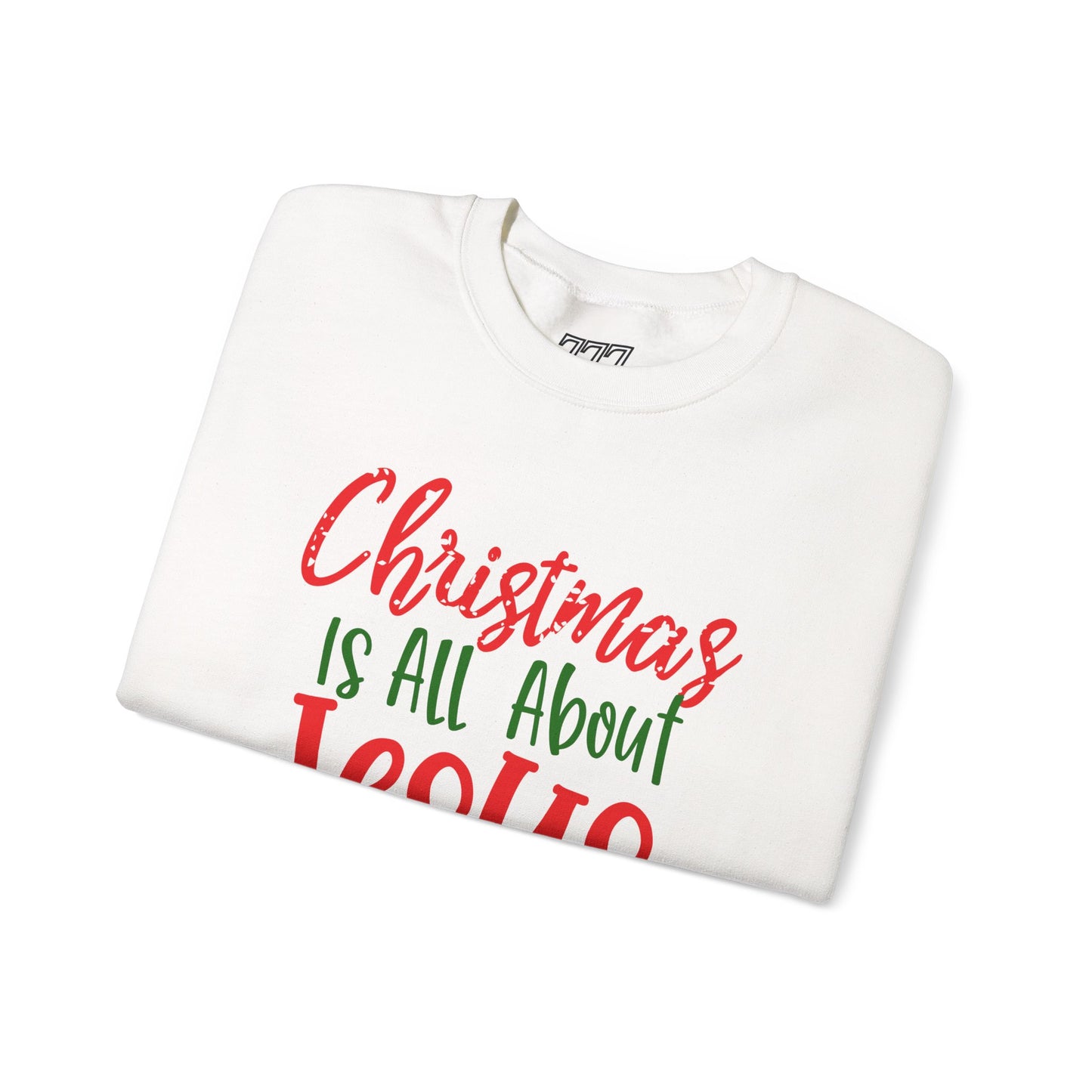 Christmas Is All About Jesus Sweatshirt – Christian Holiday Unisex Heavy Blend Crewneck