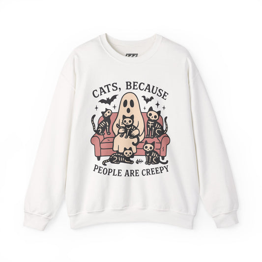 Cats Because People Are Creepy Unisex Heavy Blend Crewneck Sweatshirt