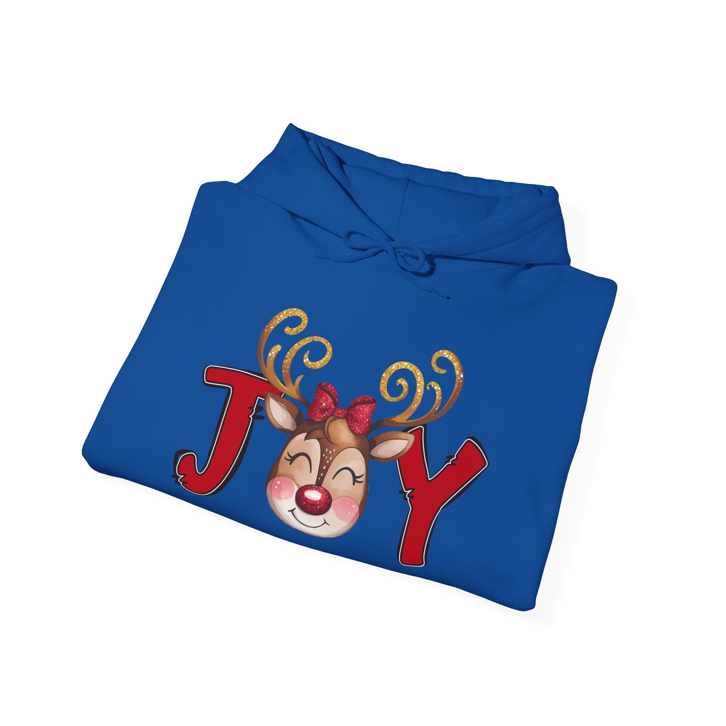 Reindeer Joy Women’s Christmas Hoodie – Cute Holiday Reindeer Heavy Blend Hooded Sweatshirt
