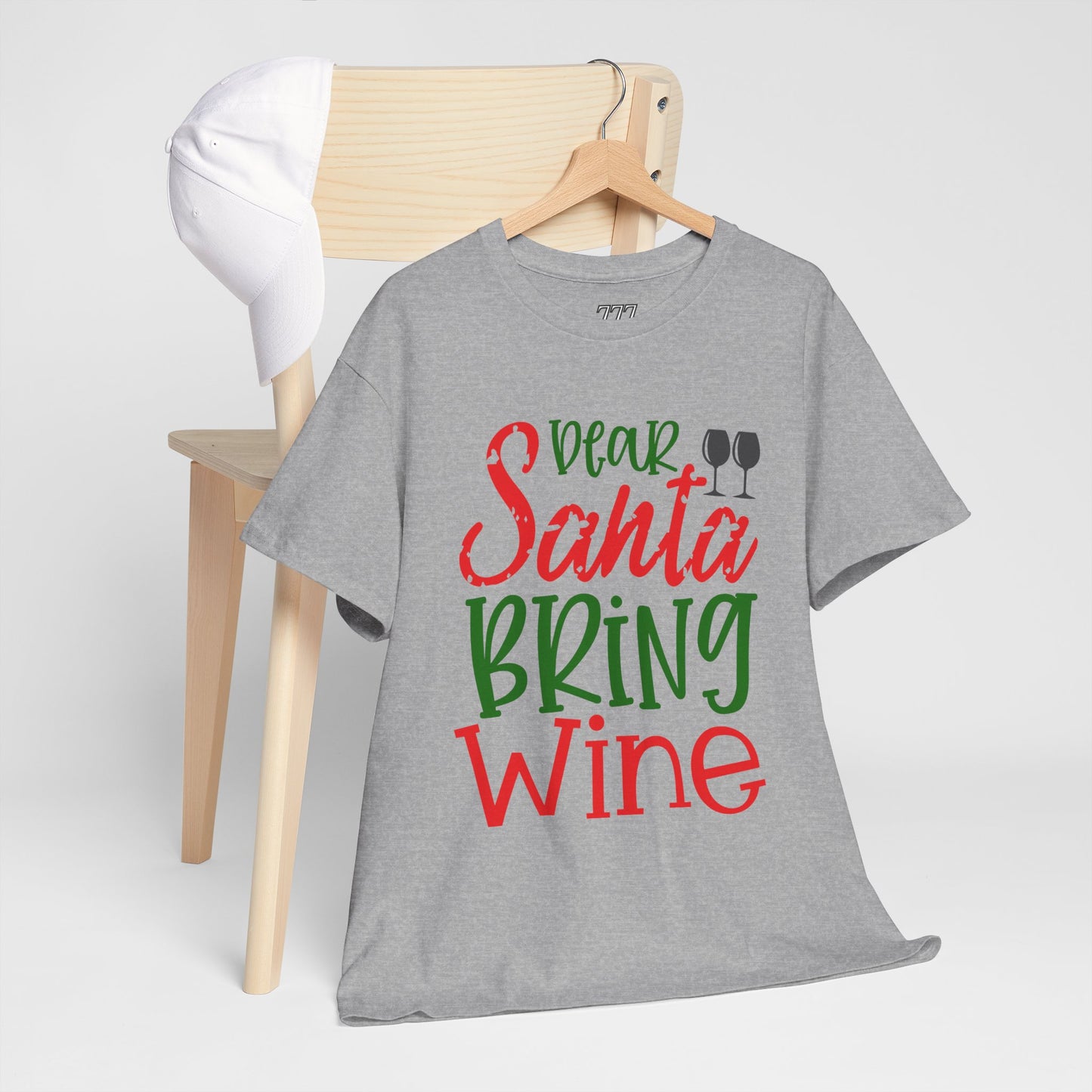 Dear Santa Bring Wine Christmas T-Shirt – Funny Holiday Wine Lover Tee (Unisex)