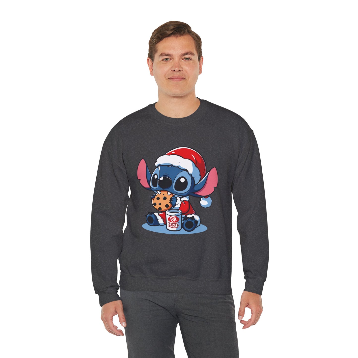Saint Stitch Christmas Sweatshirt – Cute Holiday Alien Unisex Heavy Blend Crewneck