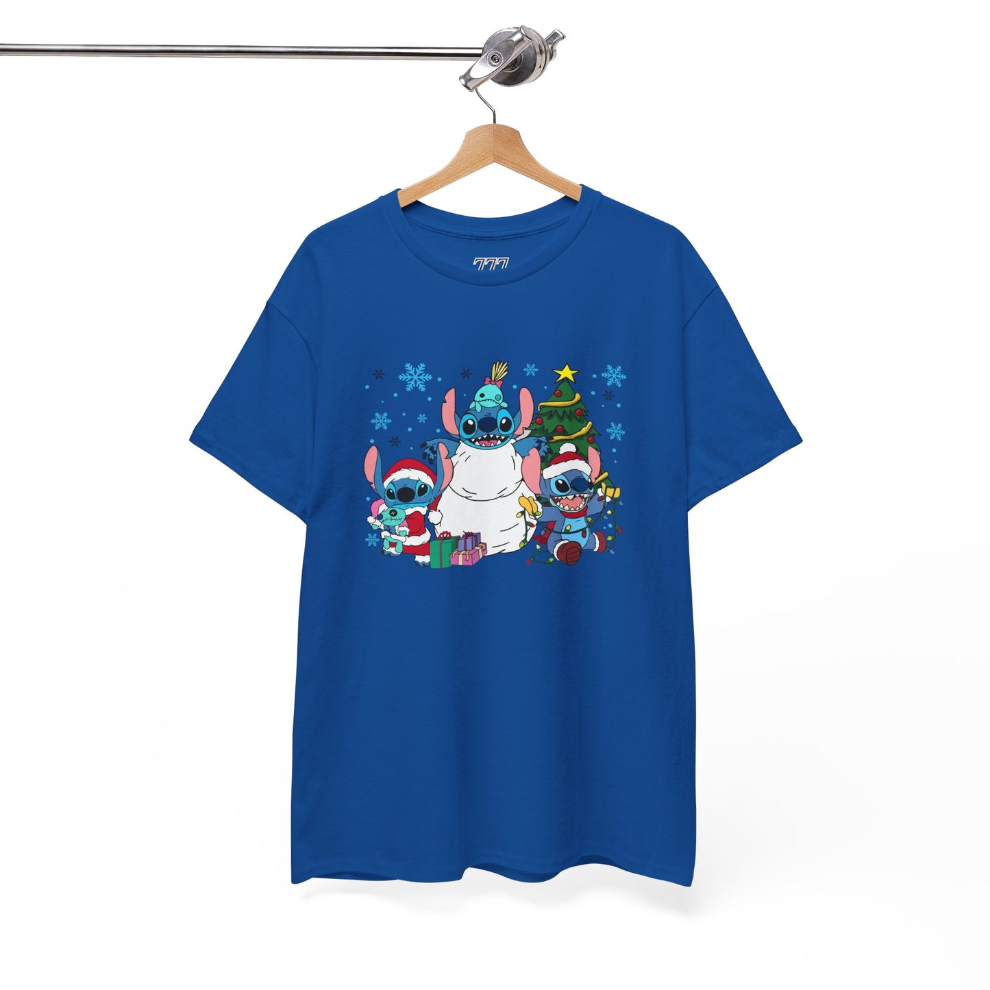 Stitch Christmas Vibes T-Shirt – Cute Holiday Trio Unisex Heavy Cotton Tee