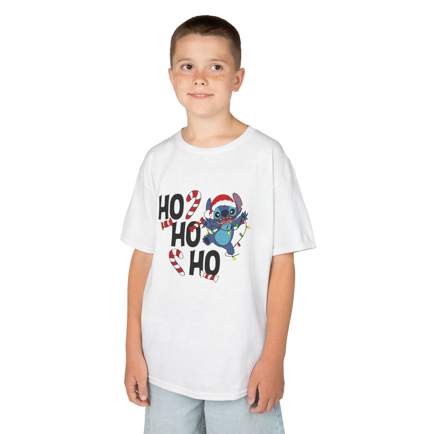 Ho Ho Ho Christmas Alien Kids T-Shirt – Festive Heavy Cotton Holiday Tee