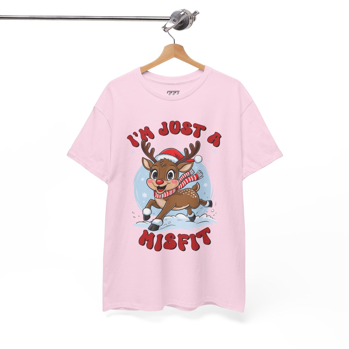I’m Just a Misfit Unisex Heavy Cotton T-Shirt – Cute Christmas Reindeer Holiday Tee