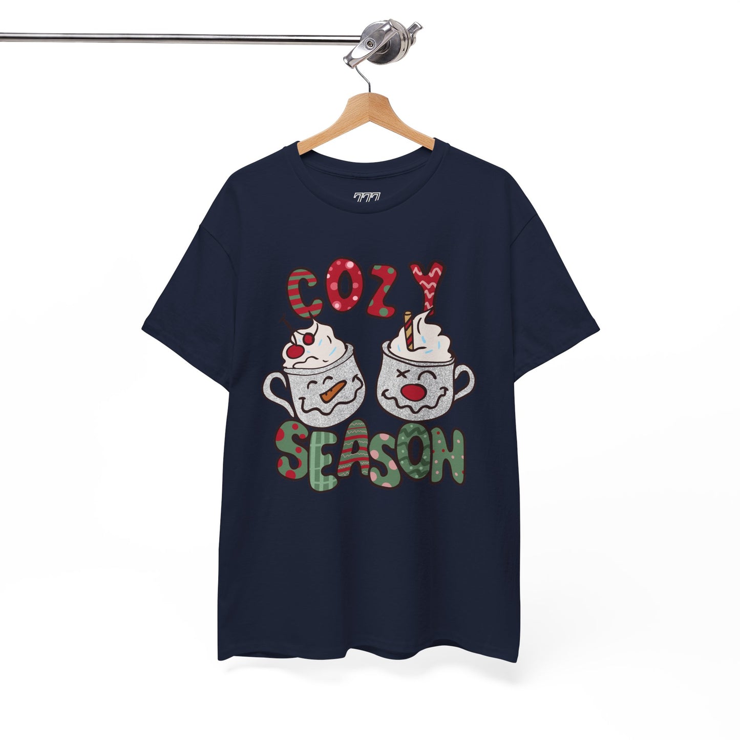Cozy Season Christmas Unisex Heavy Cotton T-Shirt – Cute Holiday Hot Cocoa Tee