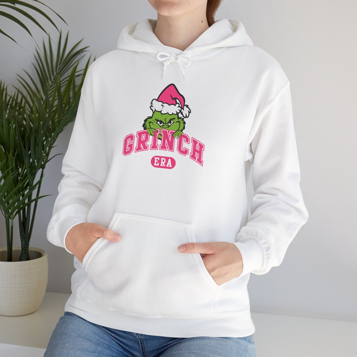 Grinch Era Christmas Hoodie – Cozy Pink Santa Grinch Graphic Hoodie (Unisex)