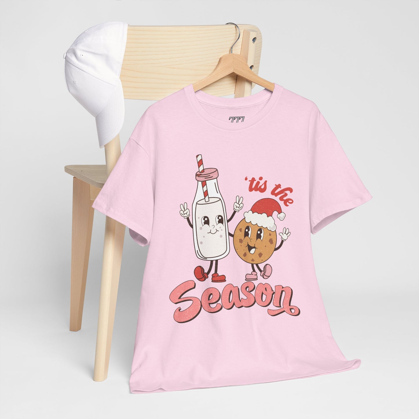 Tis The Season Milk & Cookie Christmas Unisex Heavy Cotton T-Shirt