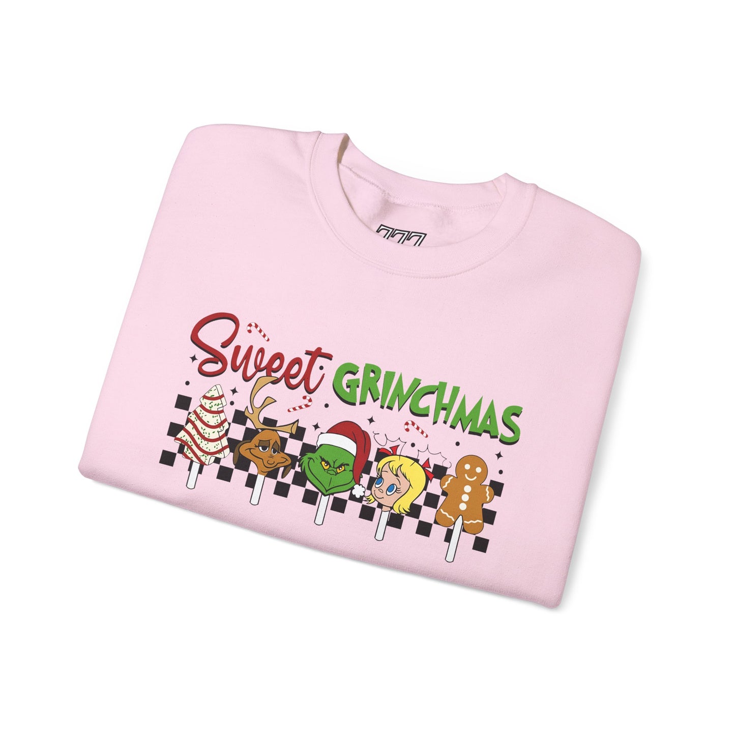 Sweet Grinchmas Candy Characters Funny Christmas Sweatshirt – Cute Holiday Treats Grinch-Inspired Unisex Heavy Blend Crewneck