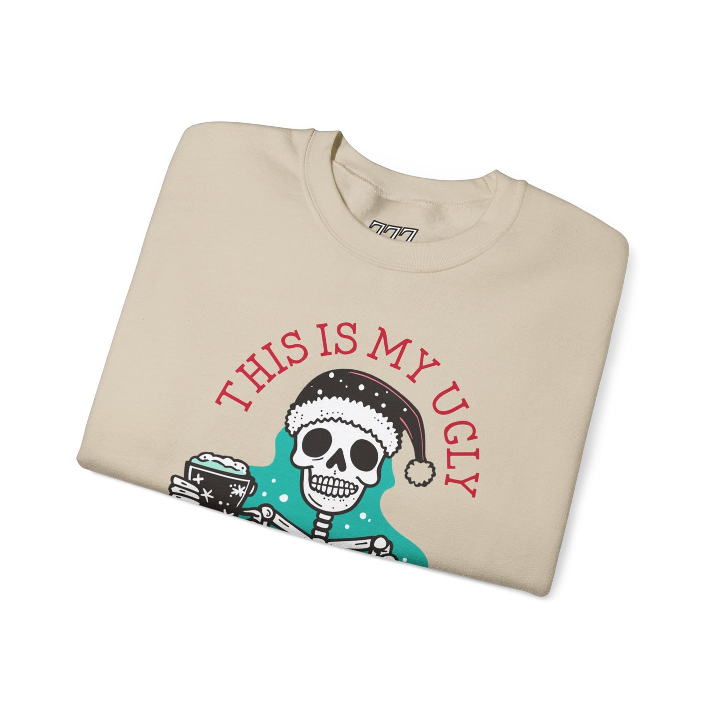This Is My Ugly Sweater Christmas Crewneck – Funny Skeleton Holiday Sweatshirt (Unisex)
