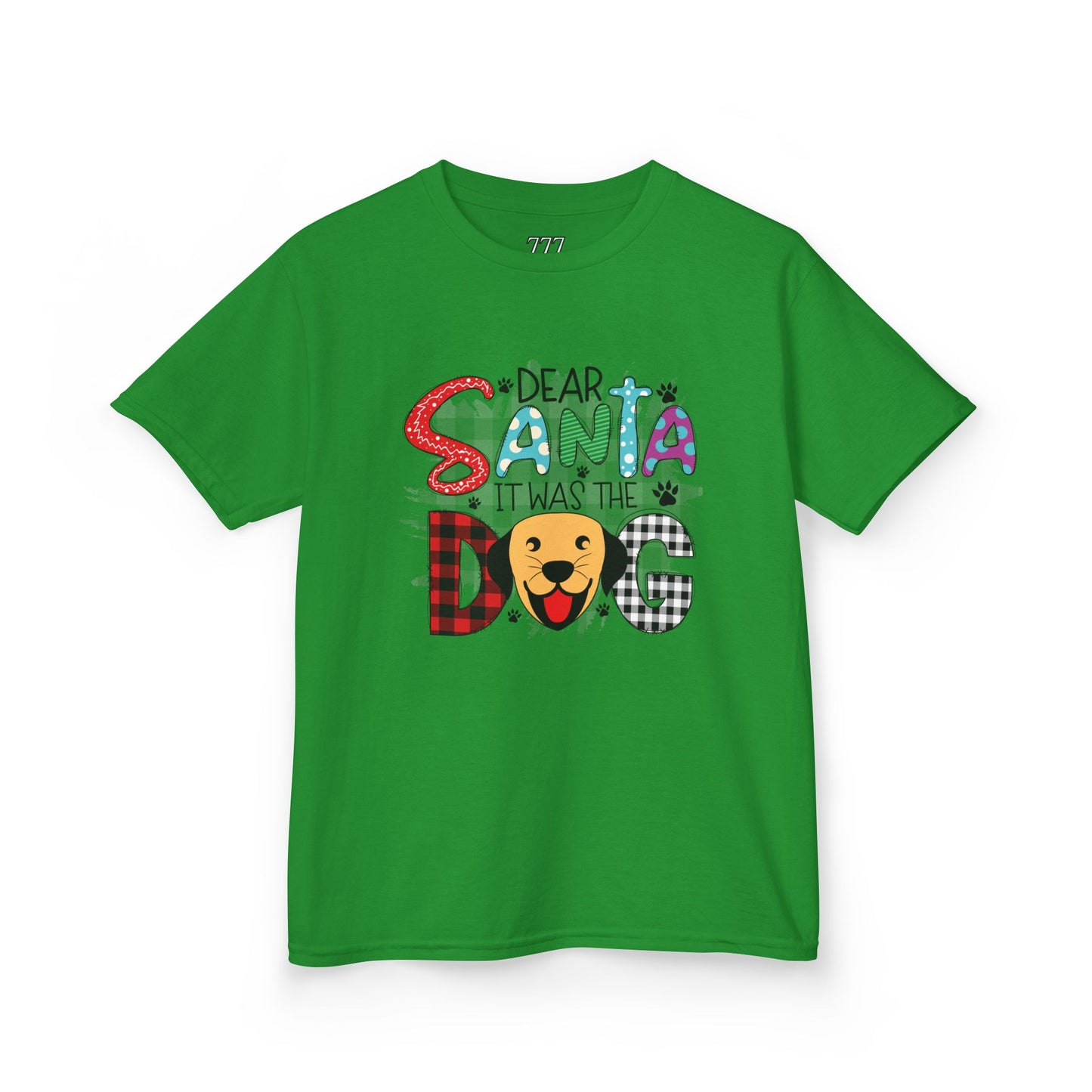 Dear Santa It Was The Dog Kids Christmas T-Shirt – Funny Holiday Dog Lover Tee