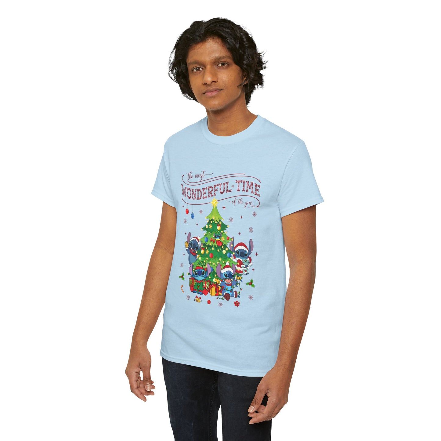 The Most Wonderful Time of the Year Christmas Tee – Cute Holiday Characters Festive Unisex Heavy Cotton T-Shirt