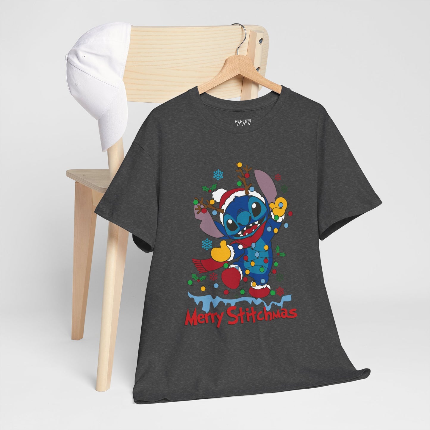 Merry Stitchmas T-Shirt – Cute Holiday Alien Unisex Heavy Cotton Tee