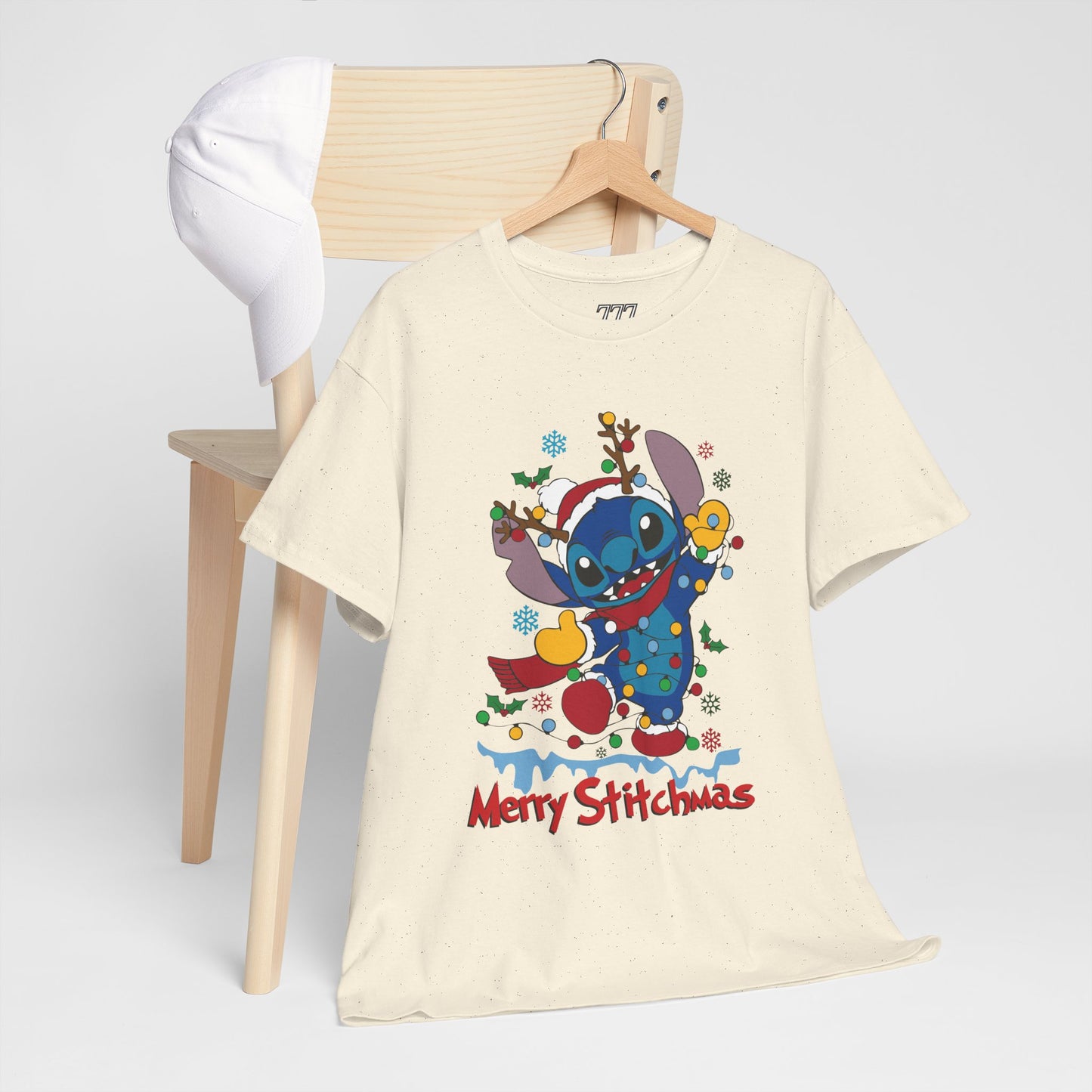 Merry Stitchmas T-Shirt – Cute Holiday Alien Unisex Heavy Cotton Tee