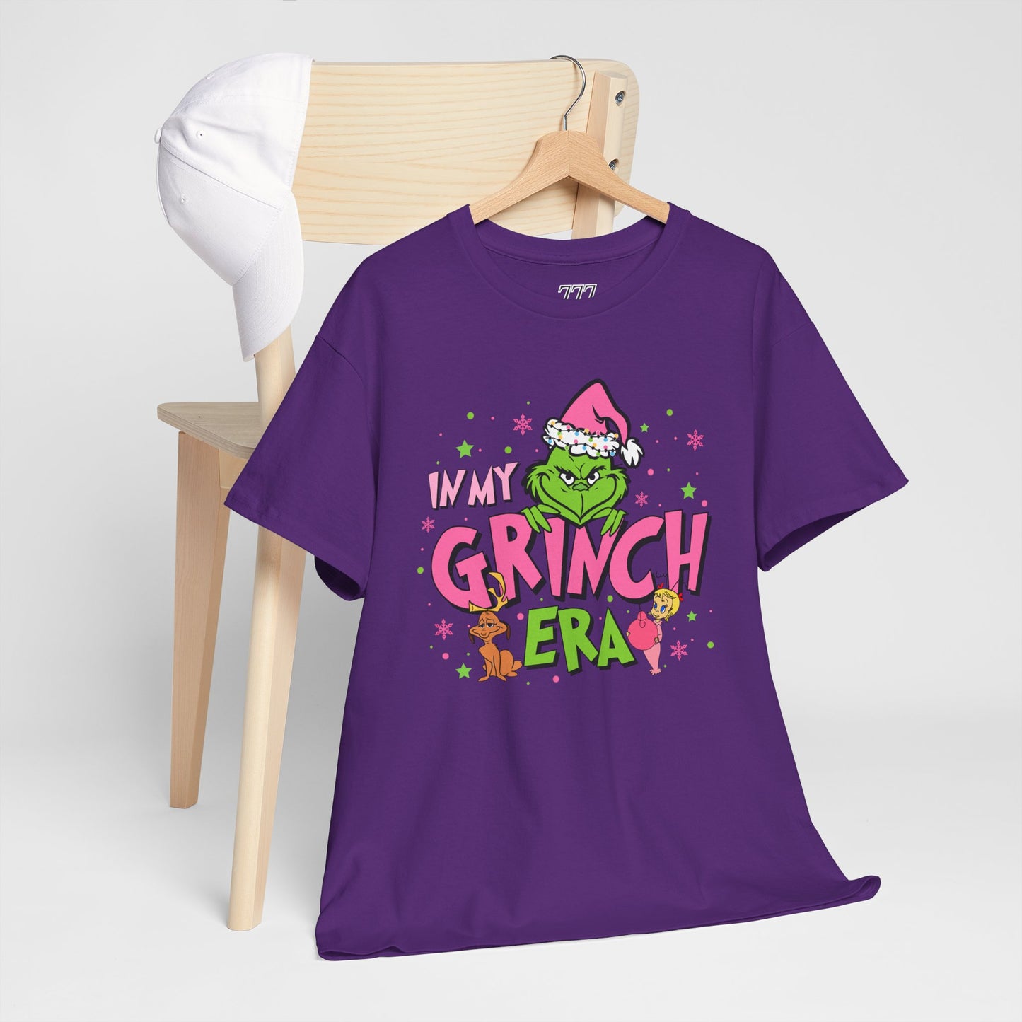 In My Grinch Era Funny Christmas Grinch-Inspired Holiday Tee – Pink Santa Festive Unisex Heavy Cotton T-Shirt