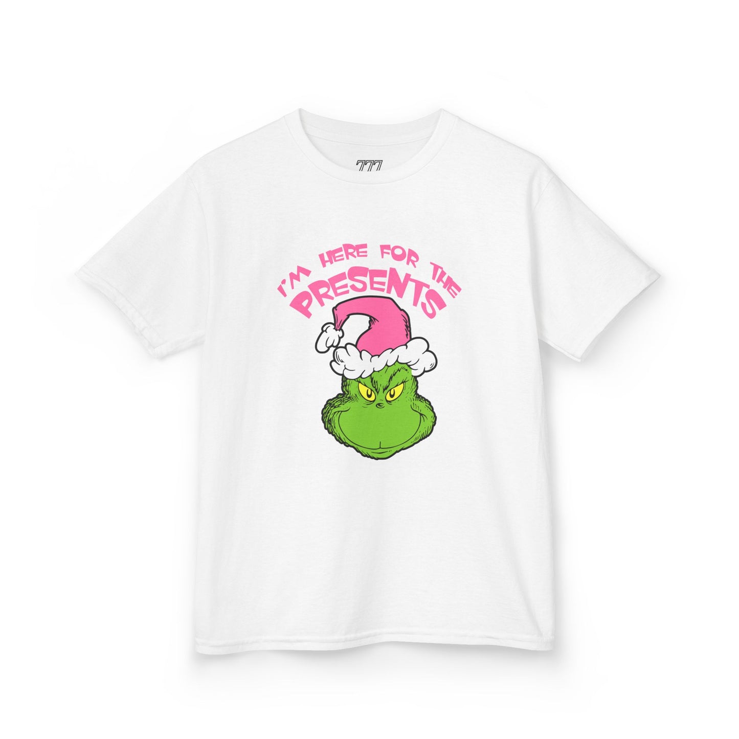 I’m Here for the Presents Kids Christmas T-Shirt – Funny Holiday Santa Hat Tee