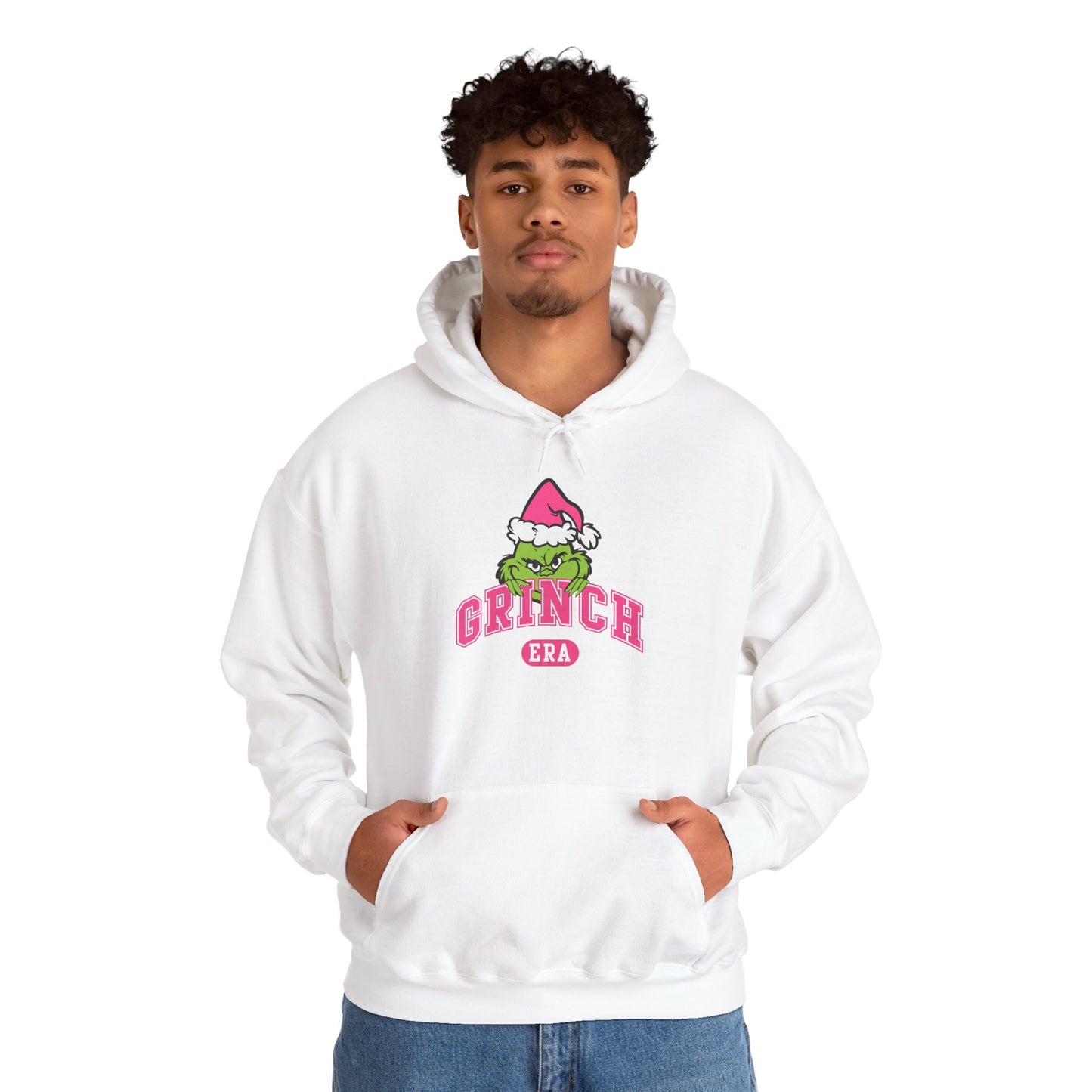 Grinch Era Christmas Hoodie – Cozy Pink Santa Grinch Graphic Hoodie (Unisex)