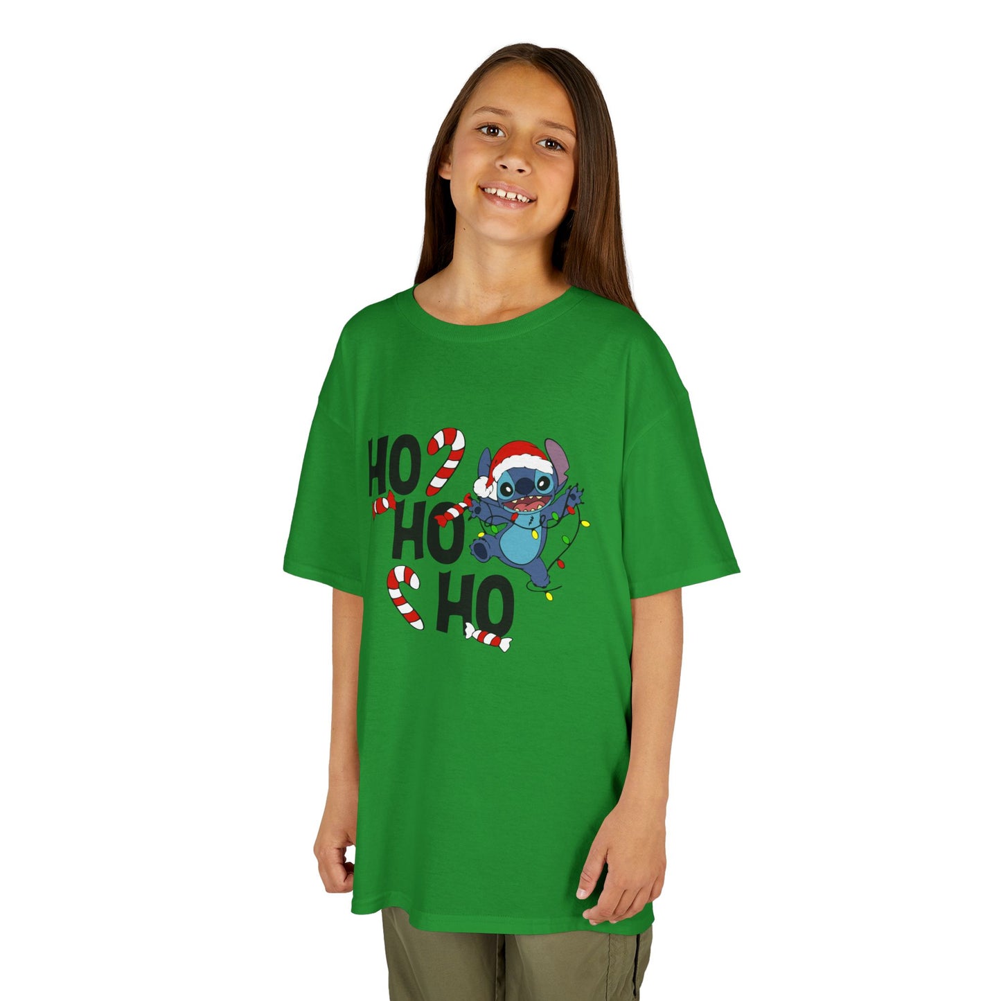 Ho Ho Ho Christmas Alien Kids T-Shirt – Festive Heavy Cotton Holiday Tee