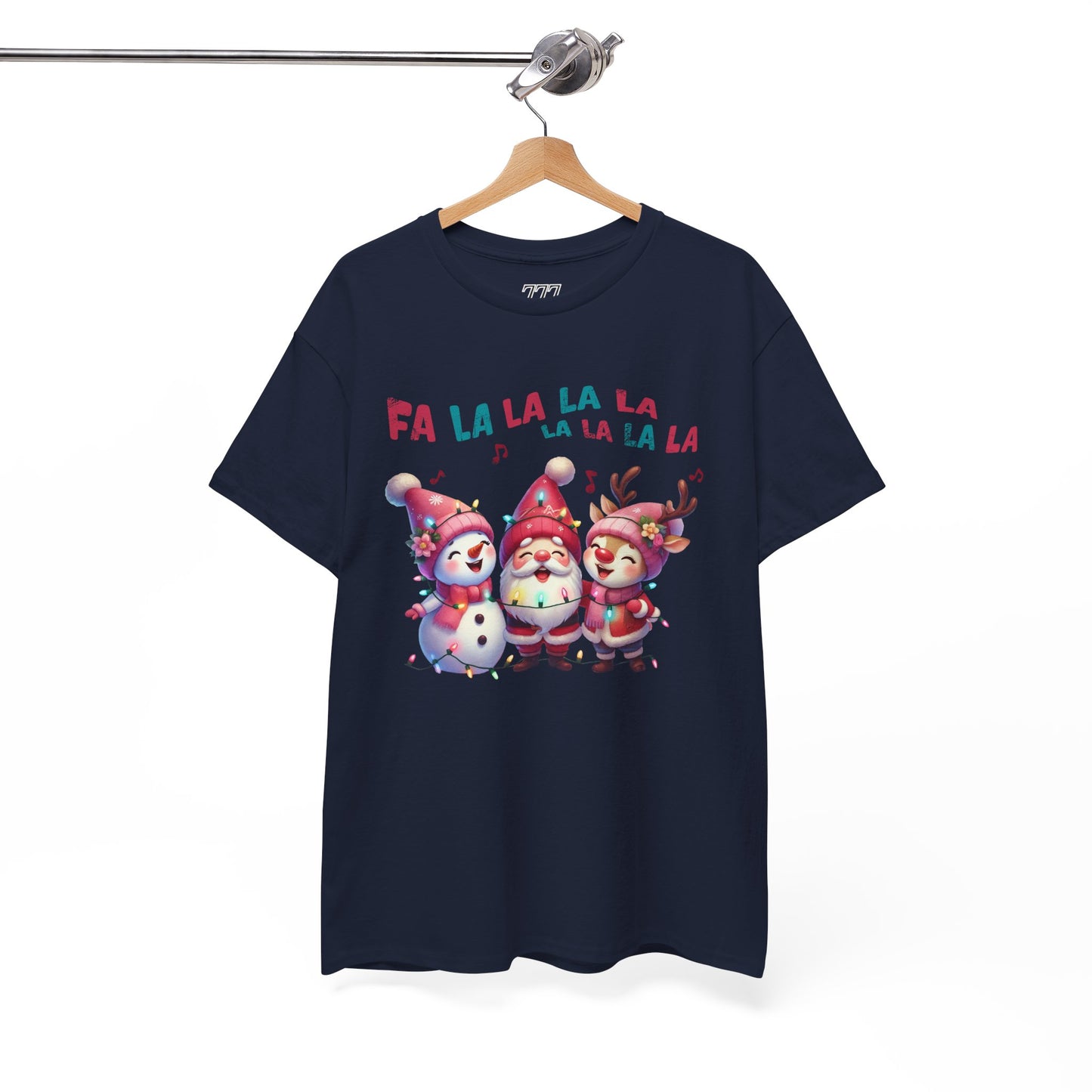 Festive Caroling Trio Unisex T-Shirt – Cute Santa, Snowman & Reindeer Holiday Shirttton T-Shirt