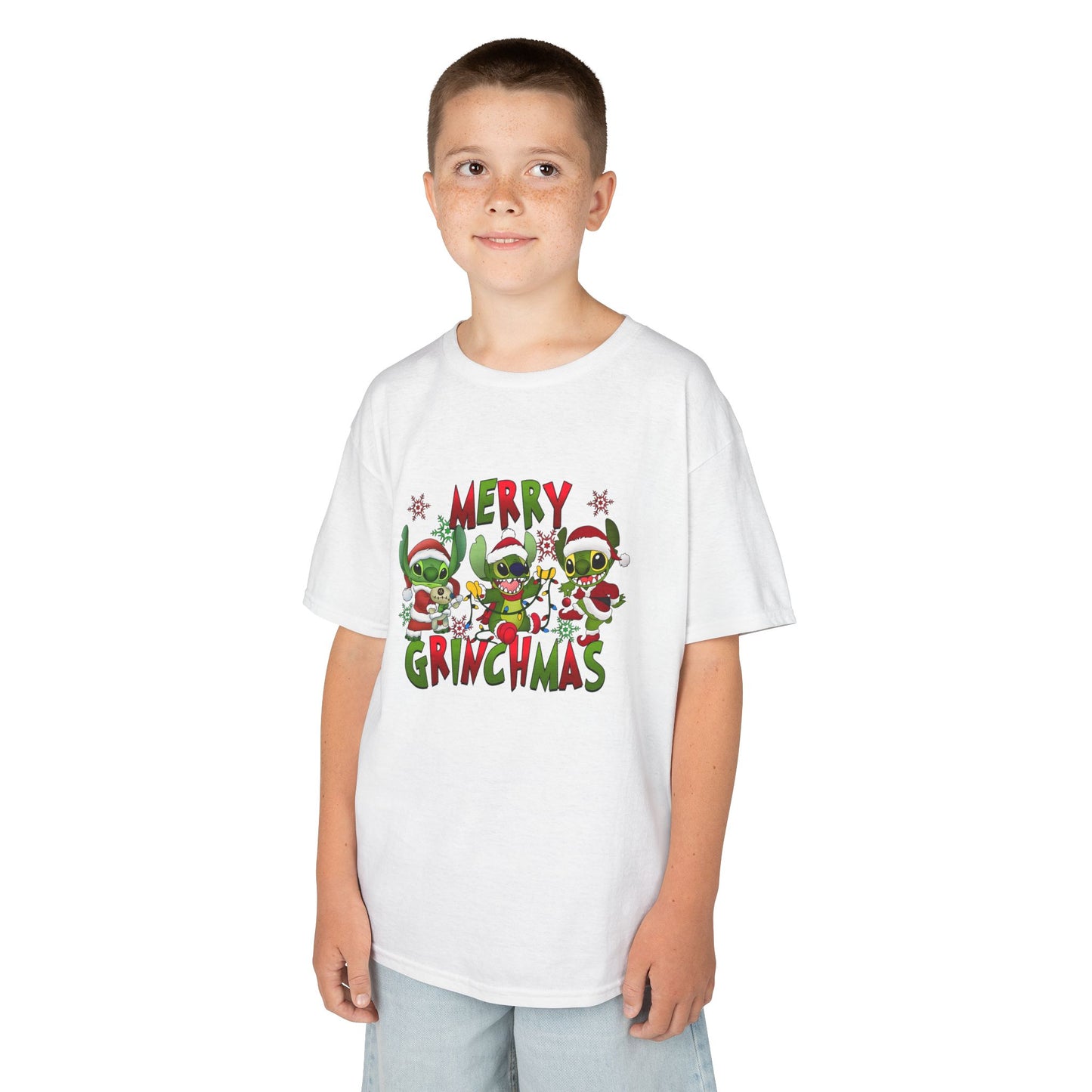 Merry Grinchmas Kids T-Shirt – Funny Christmas Heavy Cotton Holiday Tee