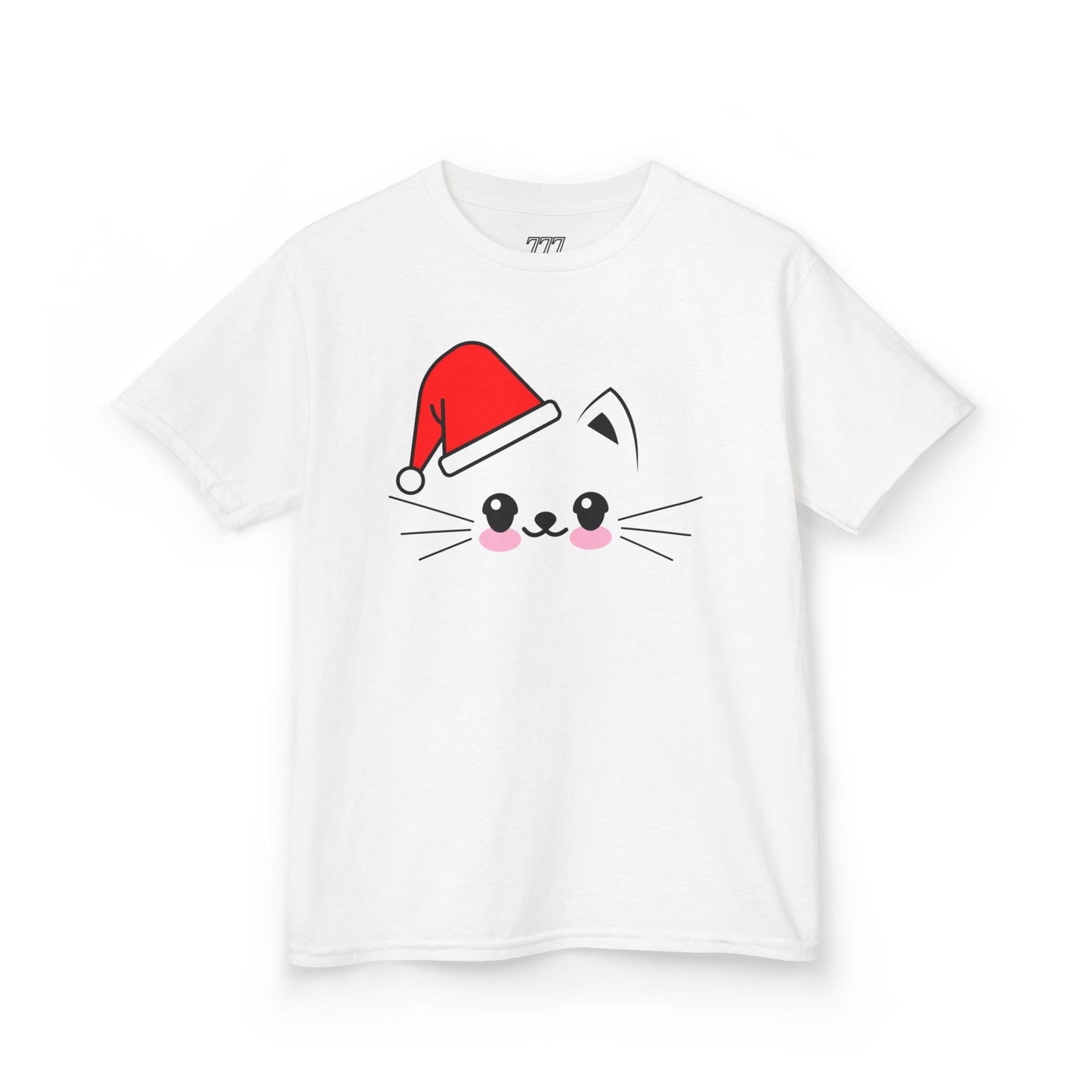 Cat Santa Kids Christmas T-Shirt – Cute Kawaii Cat Holiday Tee for Kids