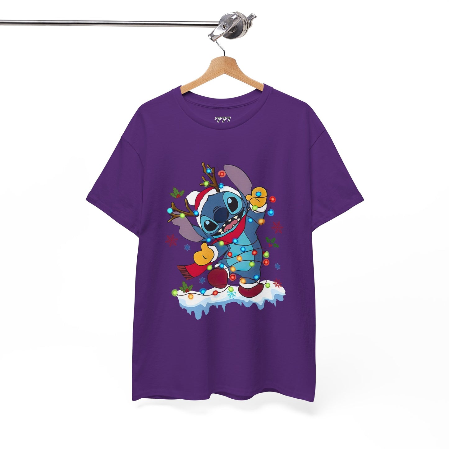 Festive Blue Alien Christmas Lights T-Shirt – Cute Holiday Unisex Tee