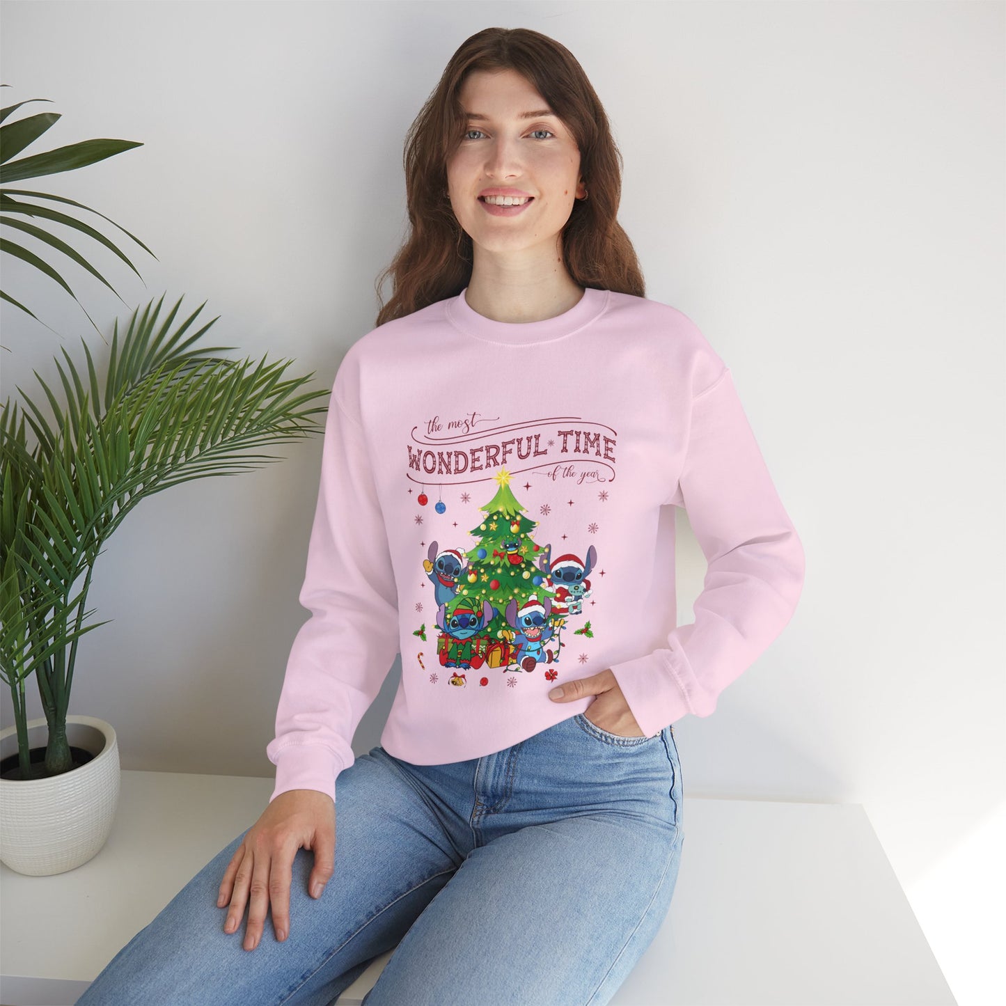 The Most Wonderful Time of the Year Christmas Sweatshirt – Cute Holiday Characters Festive Unisex Heavy Blend Crewneck