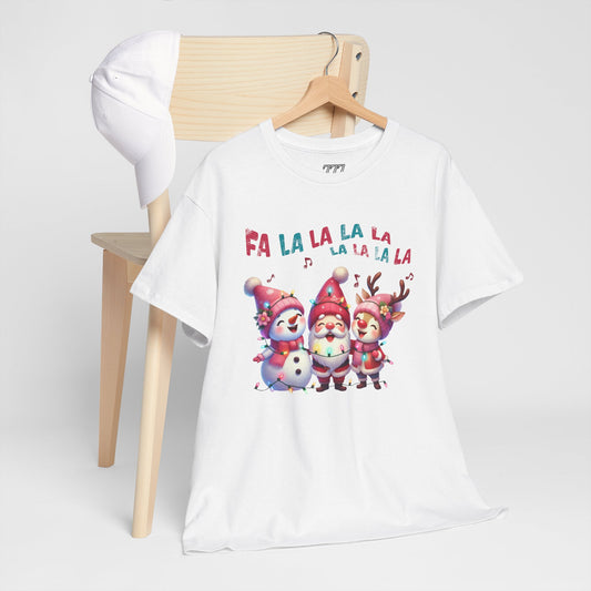 Festive Caroling Trio Unisex T-Shirt – Cute Santa, Snowman & Reindeer Holiday Shirttton T-Shirt