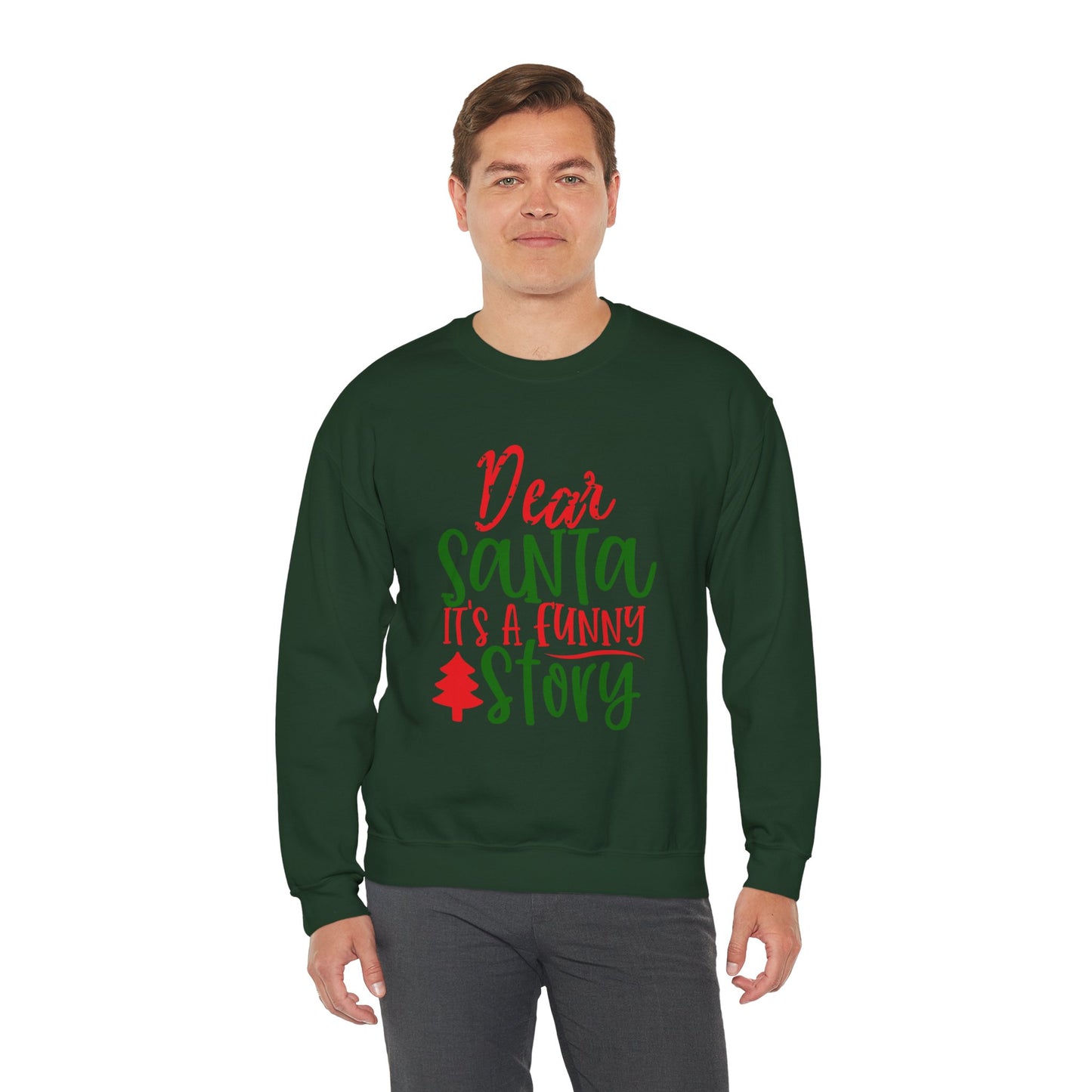 Dear Santa It’s a Long Story Christmas Crewneck – Funny Holiday Sweatshirt (Unisex)