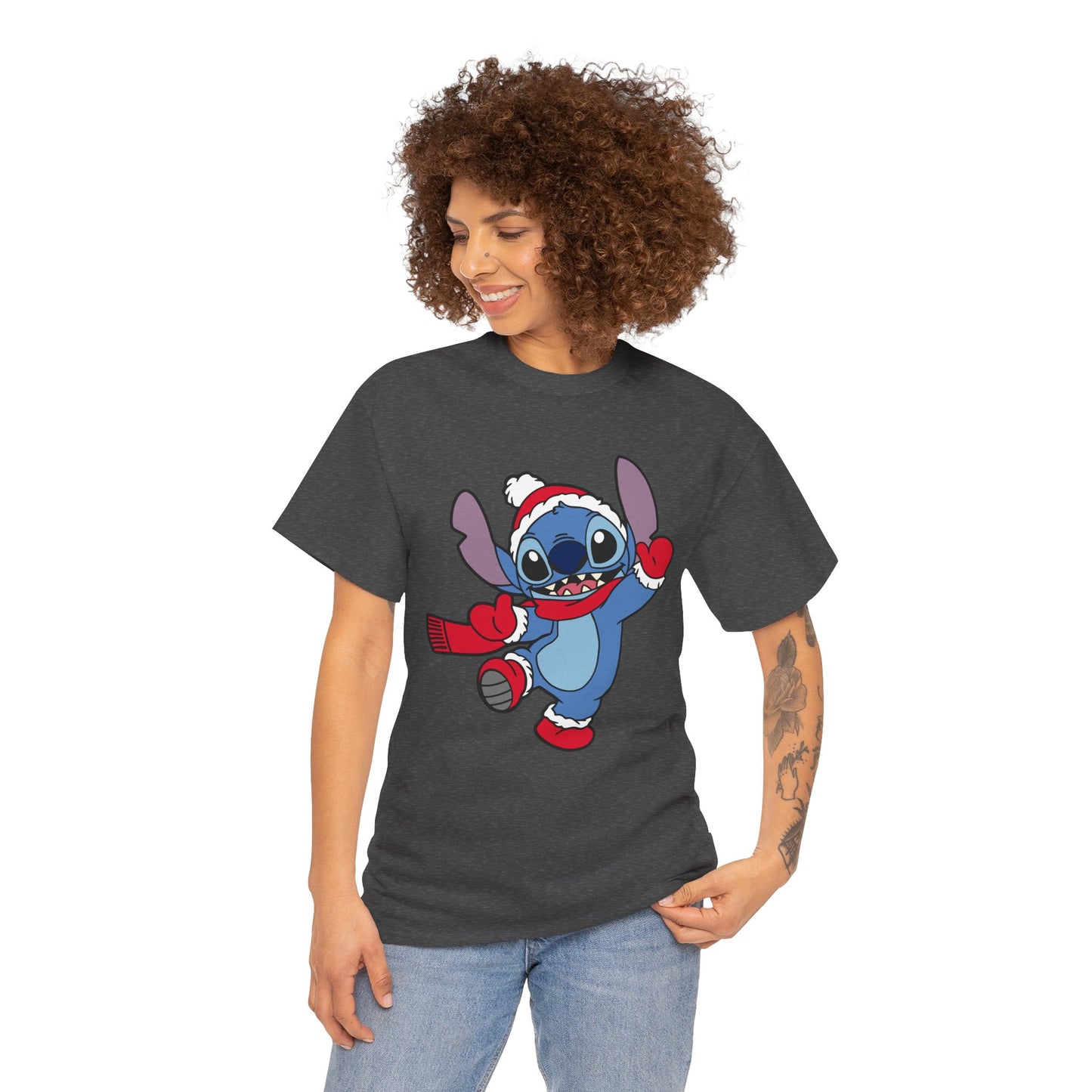 Festive Alien Christmas T-Shirt – Cute Blue Alien Holiday Graphic Tee (Unisex)