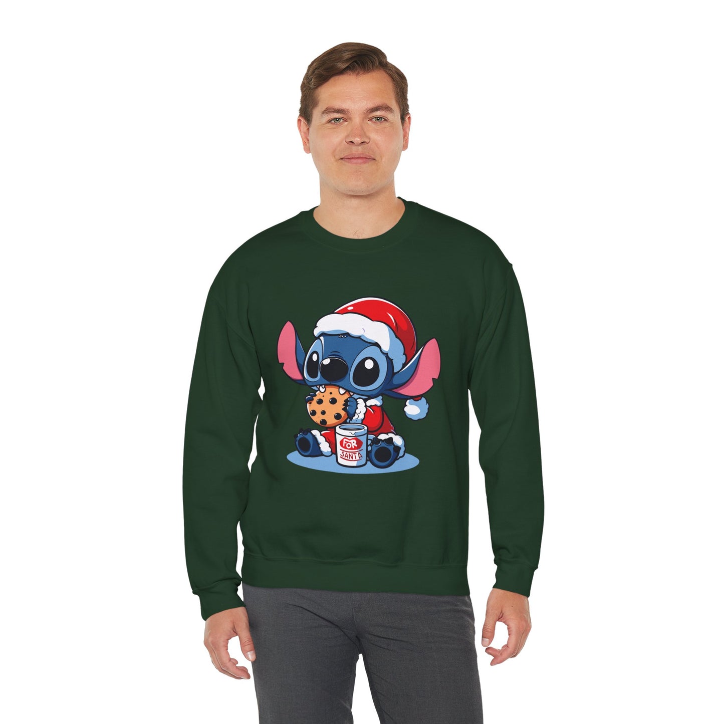 Saint Stitch Christmas Sweatshirt – Cute Holiday Alien Unisex Heavy Blend Crewneck
