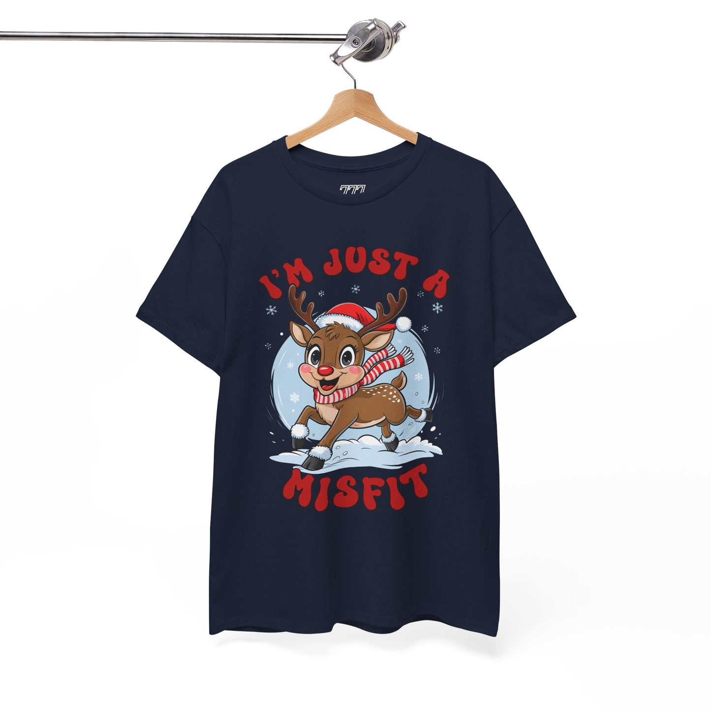 I’m Just a Misfit Unisex Heavy Cotton T-Shirt – Cute Christmas Reindeer Holiday Tee
