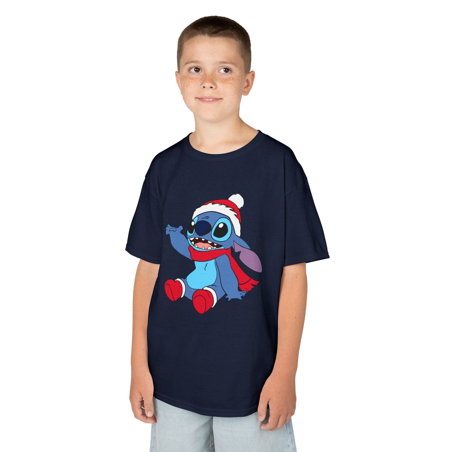 Jolly Alien Kids Christmas T-Shirt – Cute Blue Alien Holiday Tee for Kids