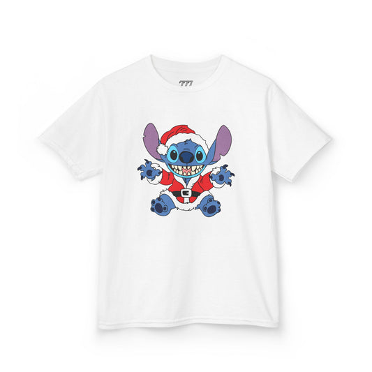 Alien Santa Kids Christmas T-Shirt – Cute Blue Alien Holiday Tee