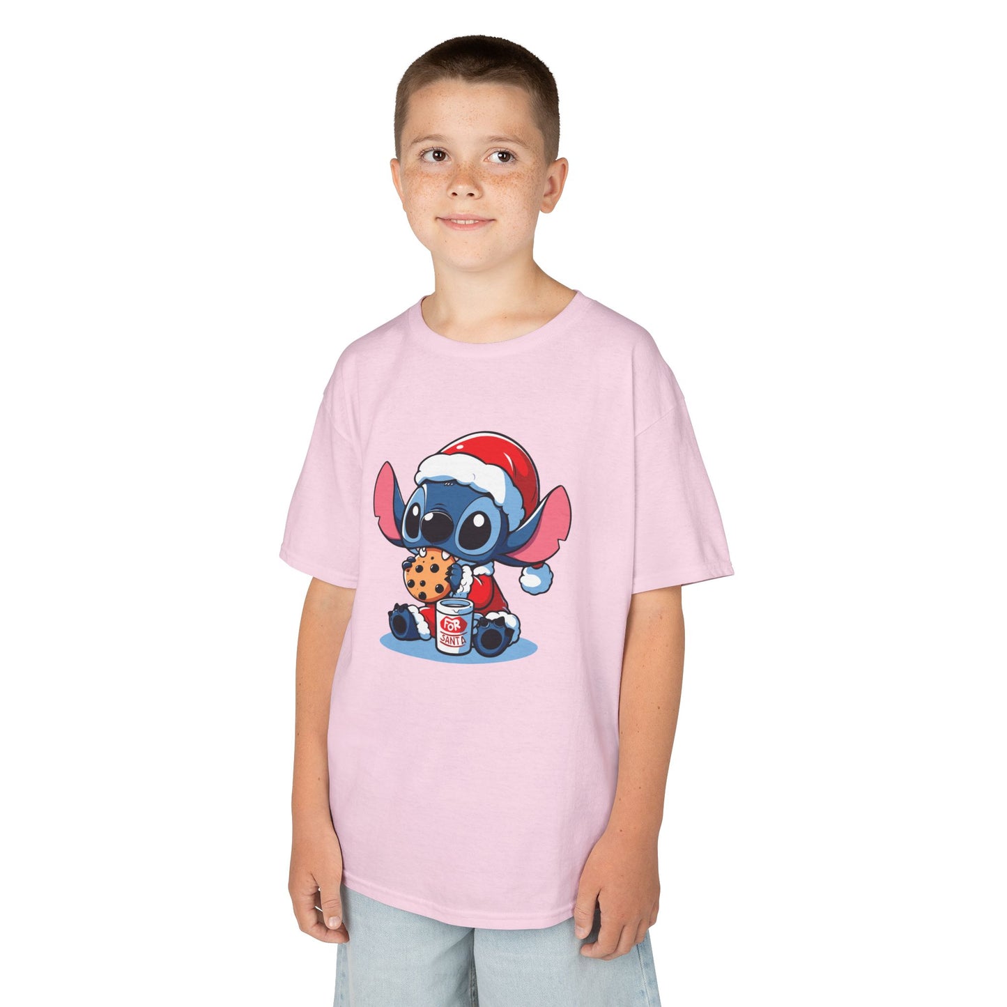 Saint Stitch Christmas Kids T-Shirt – Cute Holiday Alien Heavy Cotton Tee